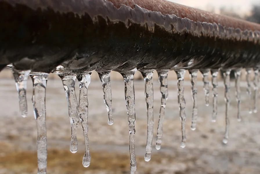 Gefrorenes Rohr im Winter